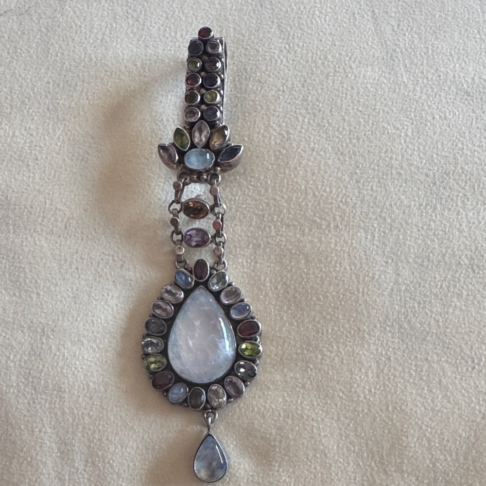 Elegant Multi-Stone Silver Pendant